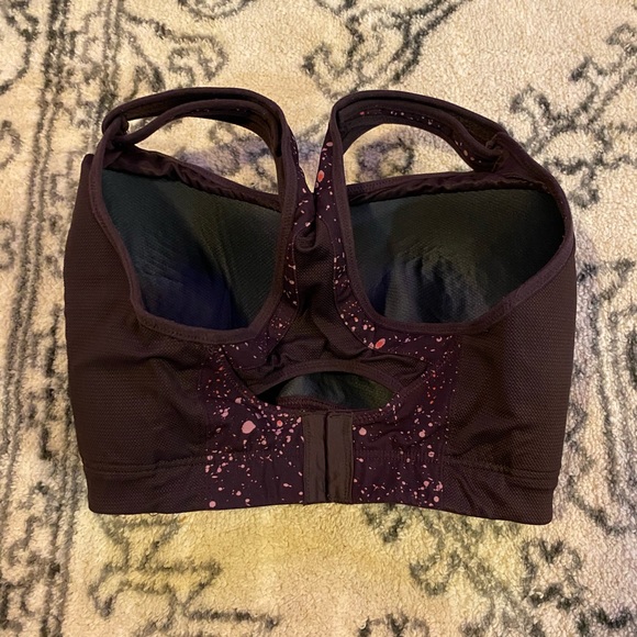 Syrokan 32H High Impact Sports Bra ⭐️⭐️⭐️⭐️⭐️ purple paint splatter Velcro strap - Picture 9 of 9